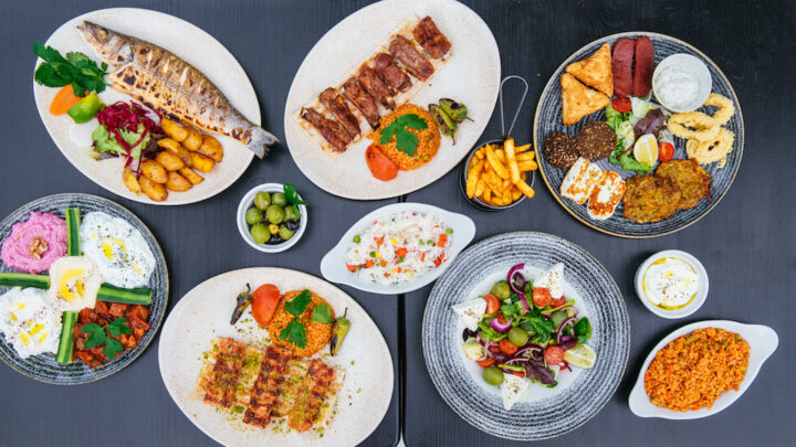 Food at Pivaz Restaurant Hackney