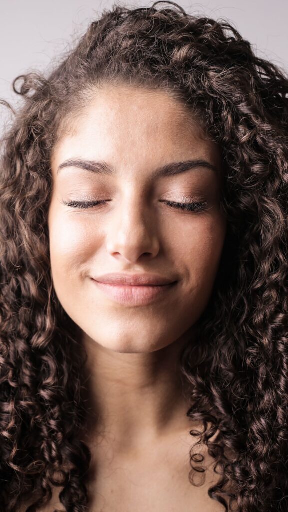 woman with curly hair