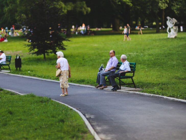 people on bench in park