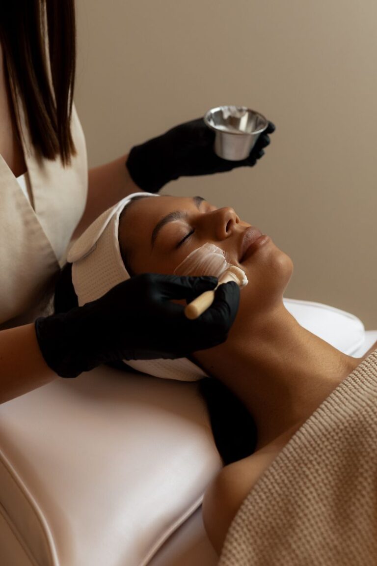 woman getting facial