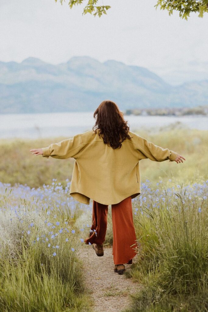 woman walking in nature
