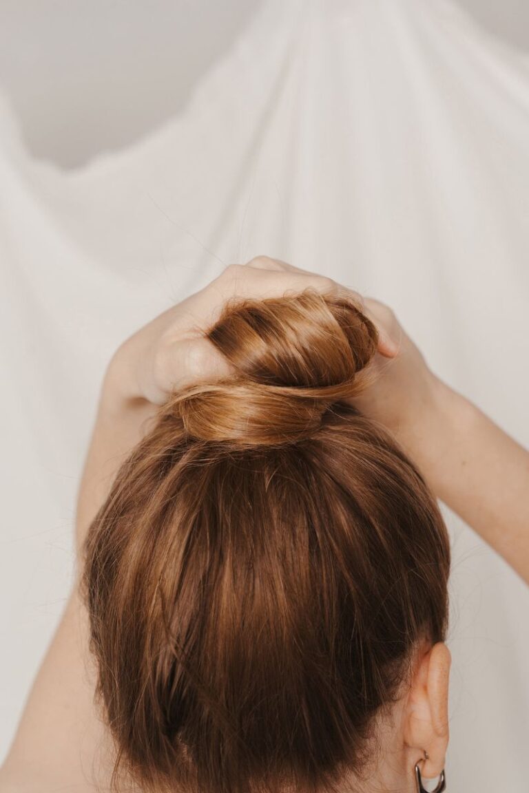 woman with hair in bun