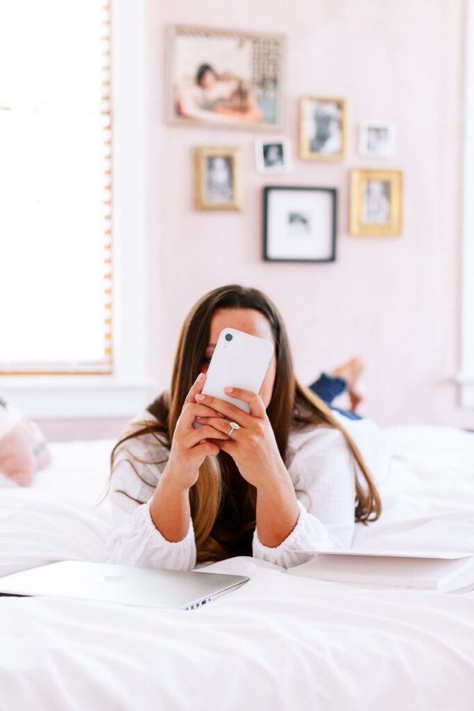 woman doing digital detox