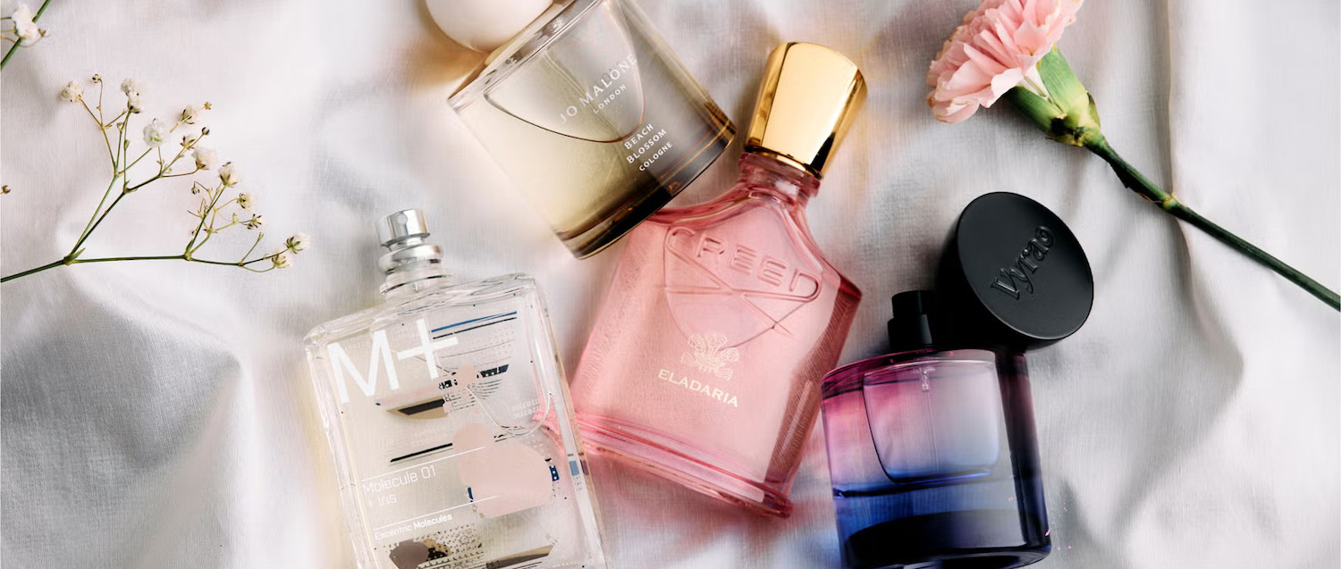 perfume flatlay