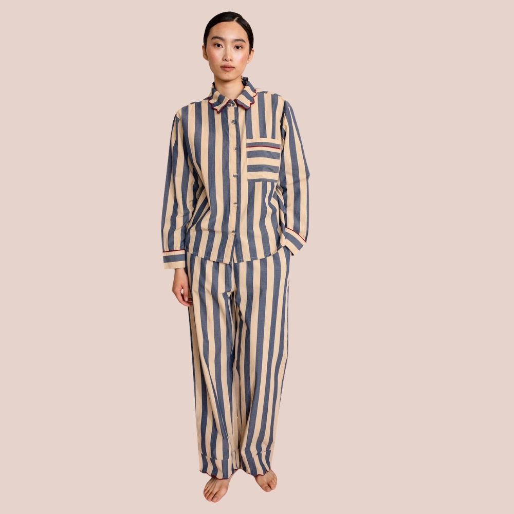 TBCo Cotton Pyjamas in Navy Stripe