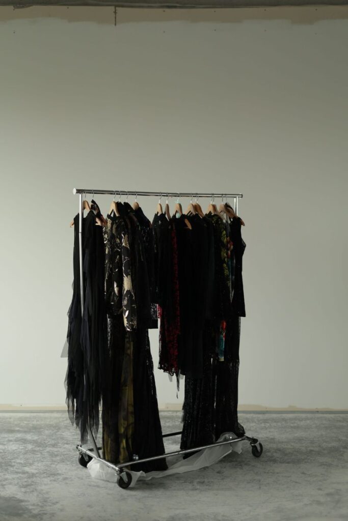 clothes on a rail