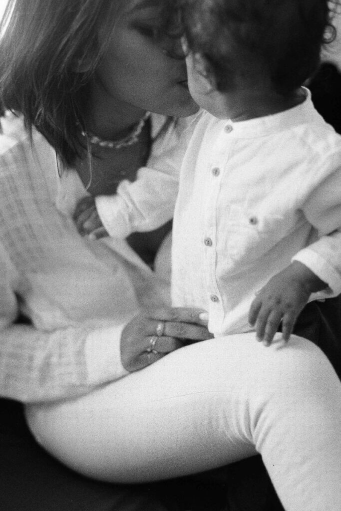 relaxed mother and child