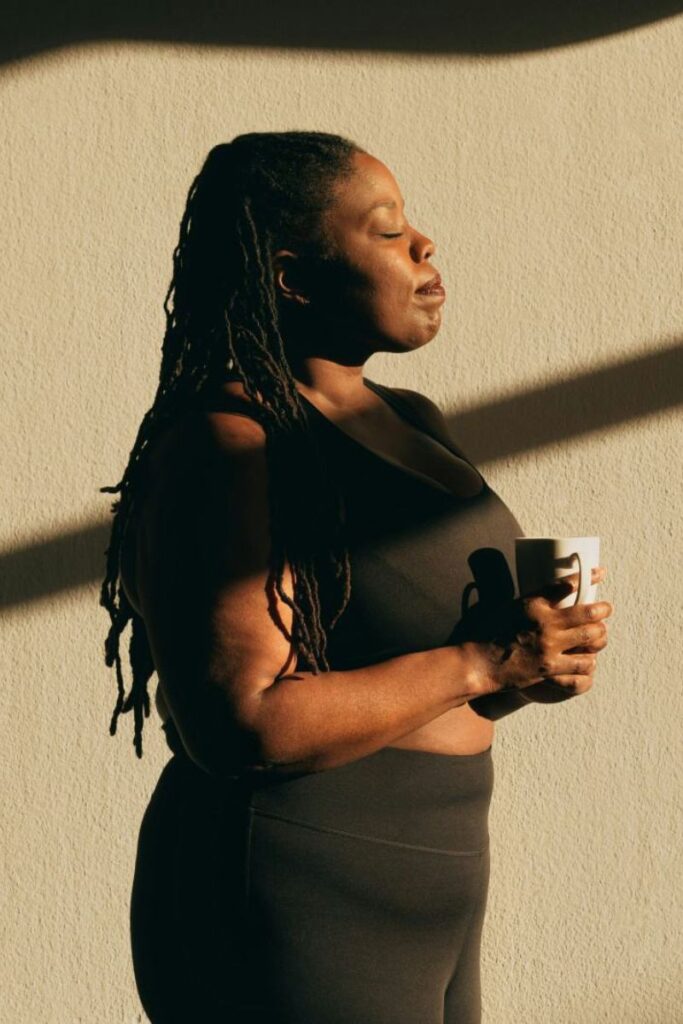 woman enjoying coffee
